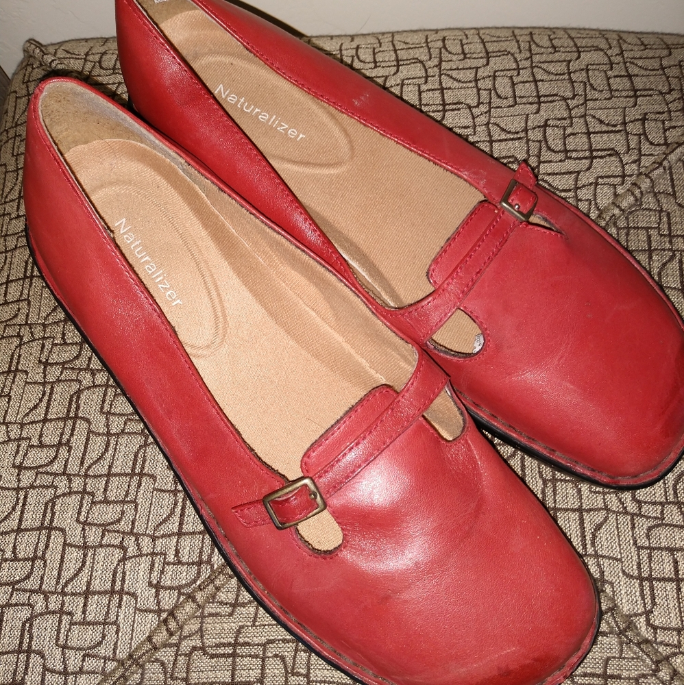 Red Baby Doll flats by Naturalizer.